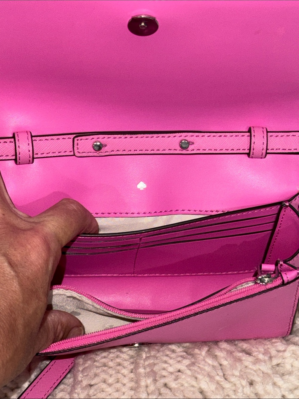 kate spade hot pink leather crossbody wallet EUC CLEAN - Picture 4 of 13